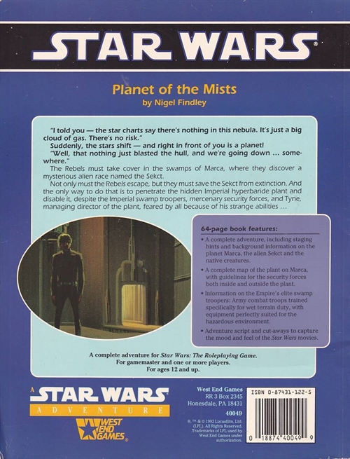 Star wars D6 - Planet of the Mists (B-Grade) (Used) (Eng)